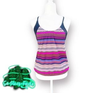 ATHLETA Stripe Tank Tankini Size 34 B 34 C